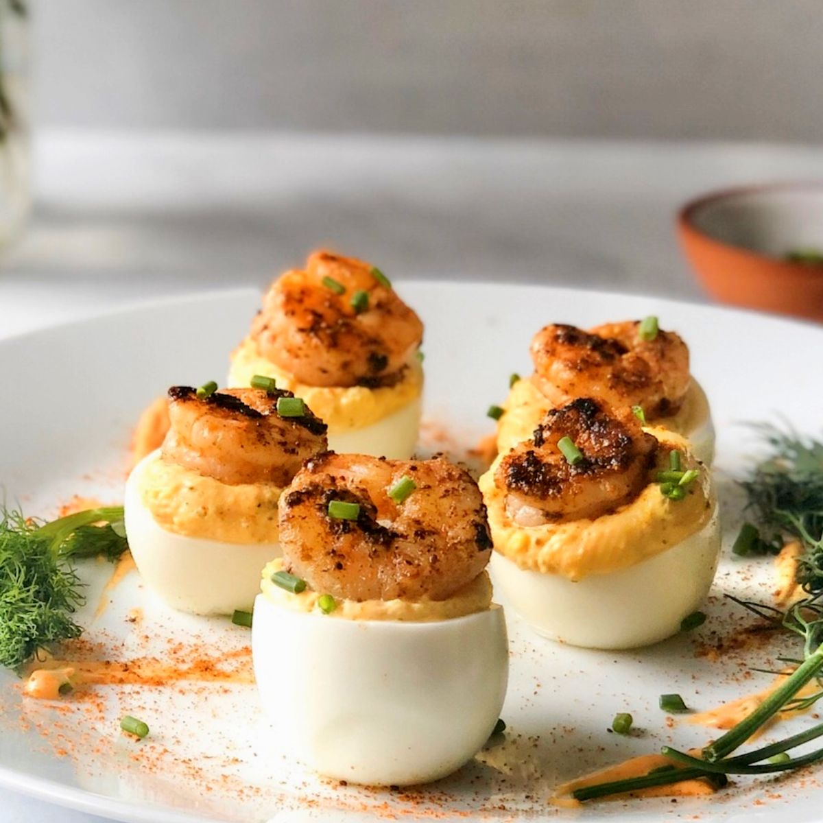 Cajun Shrimp Deviled Eggs - I Am Homesteader