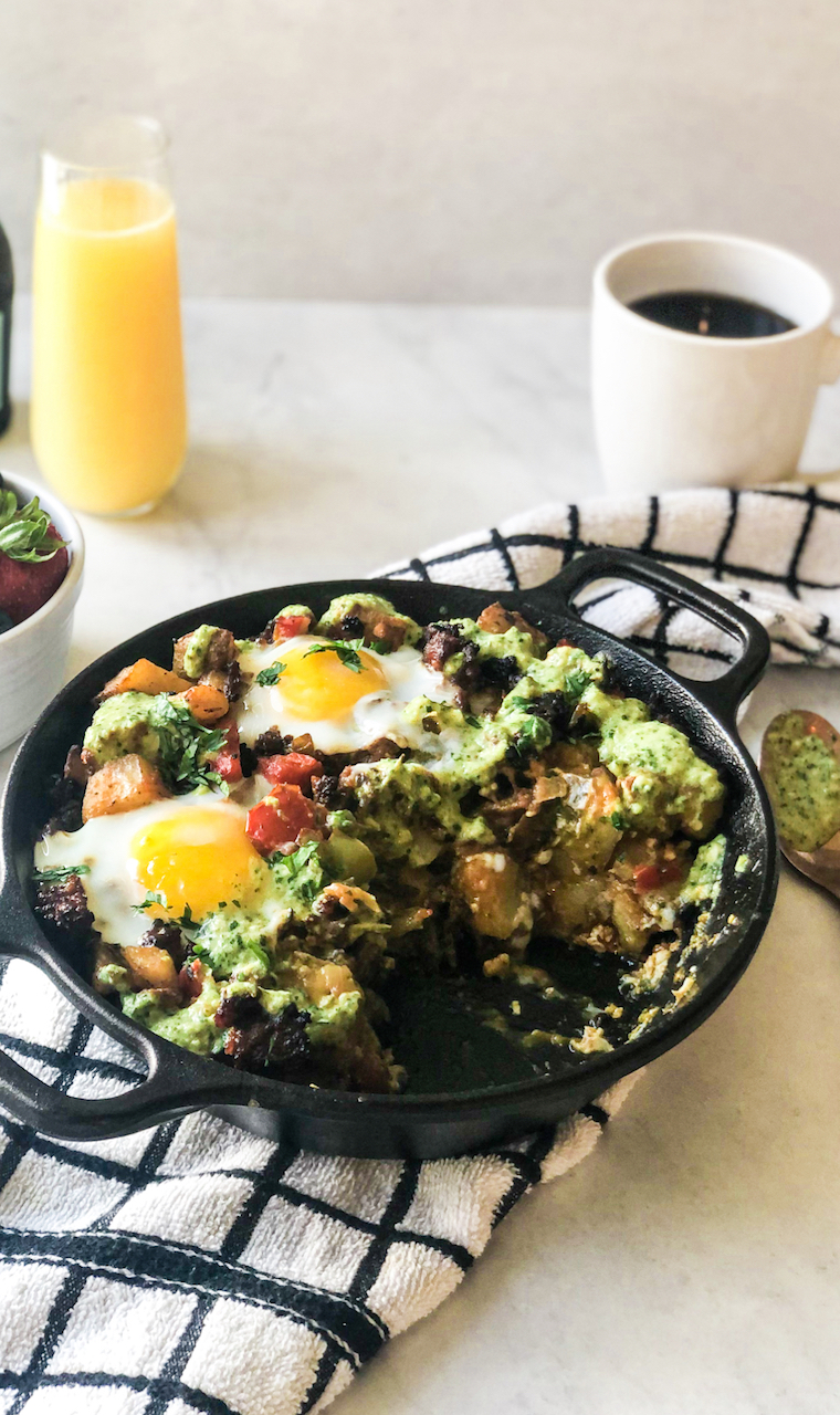 chorizo hash in a skillet