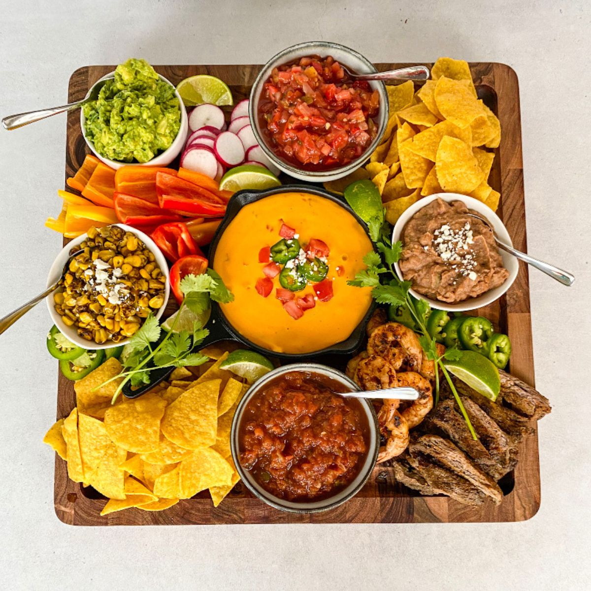Easy Mexican Nacho "Charcuterie" Board Seasoned to Taste