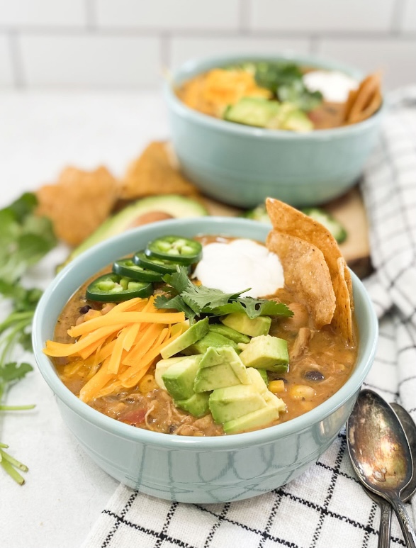 Creamy Chicken Tortilla Soup (Crock Pot Recipe) - girl. Inspired.