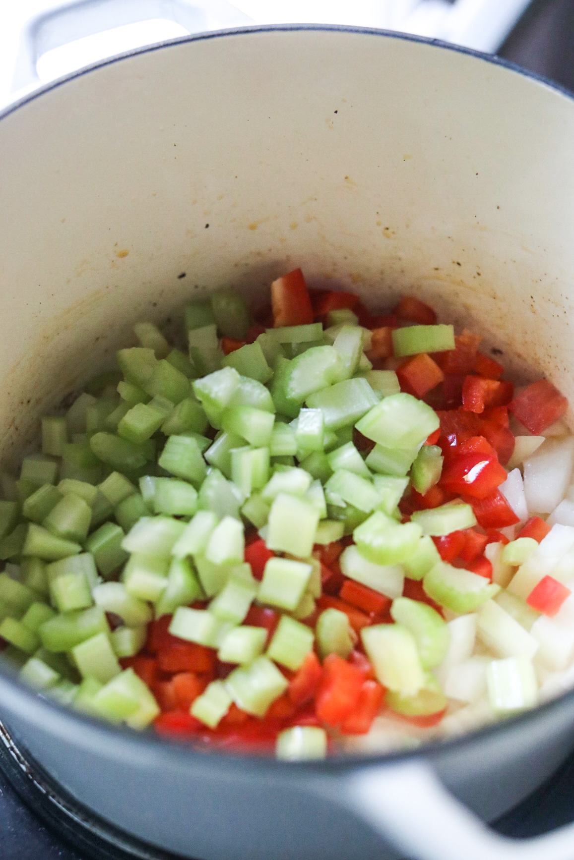 Celery, Onion, and Red Pepper