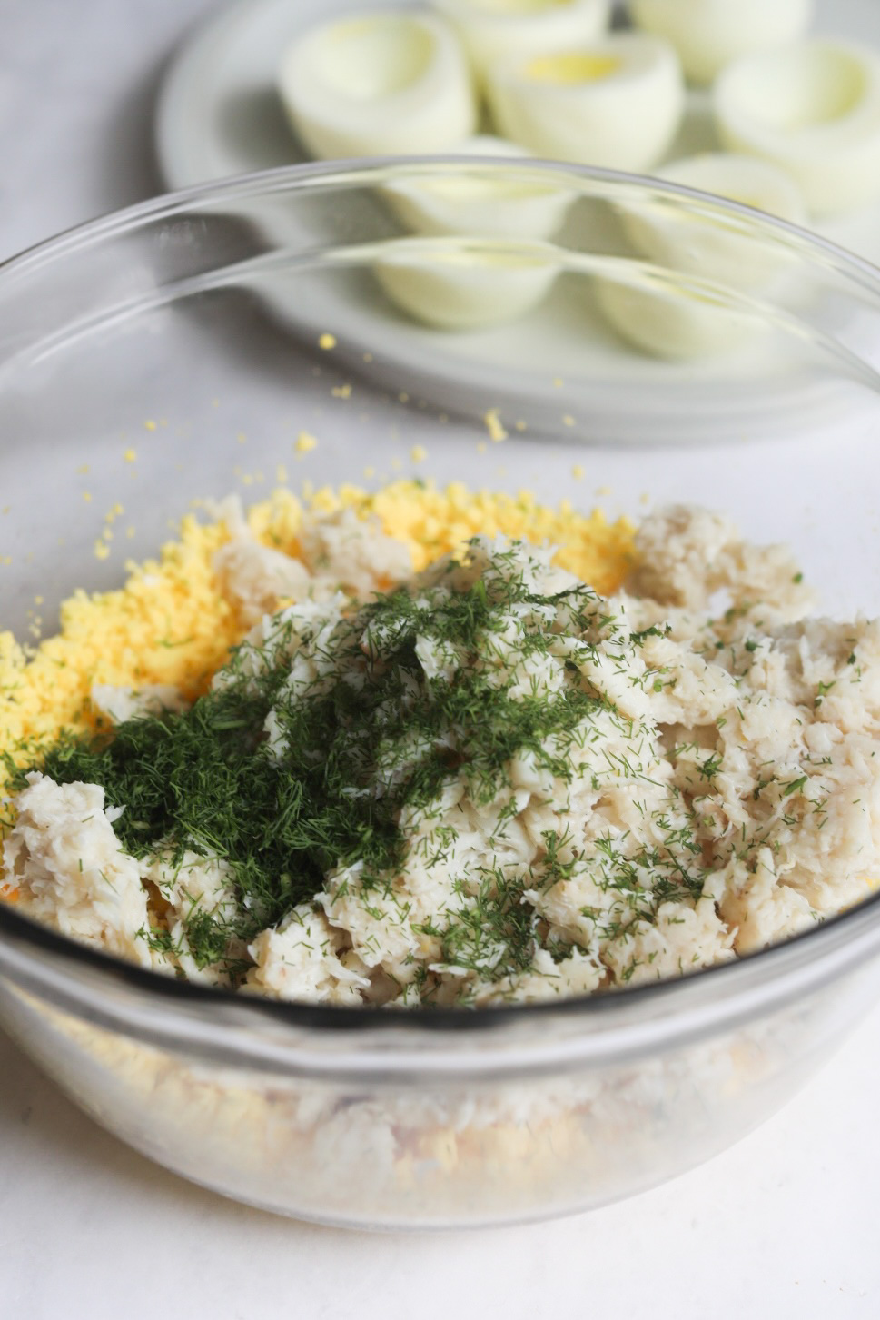 all of the ingredients in a bowl before they have been mixed