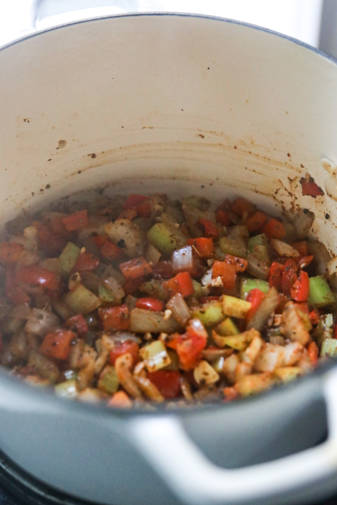 preparing jambalaya