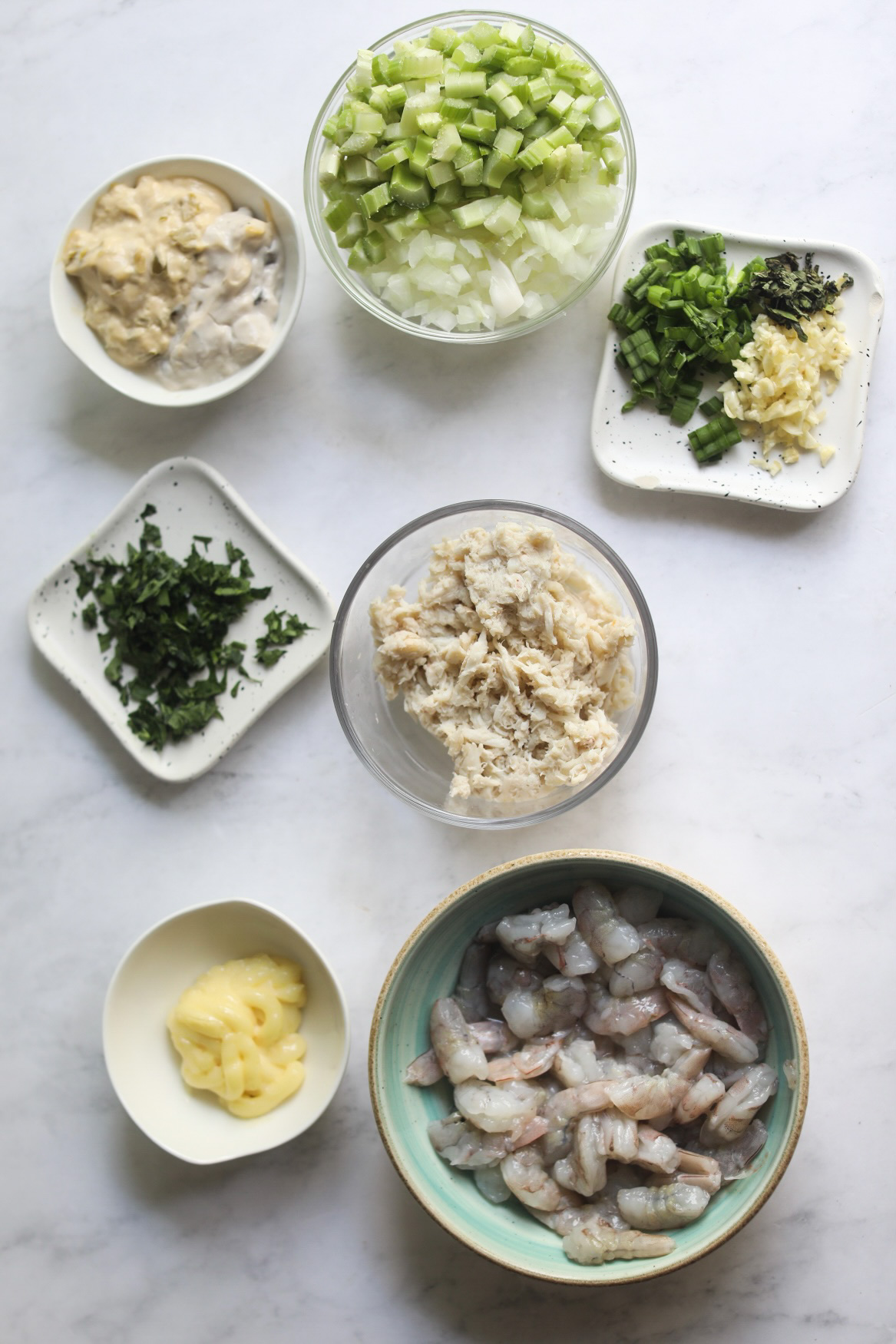 ingredients for cornbread seafood stuffing