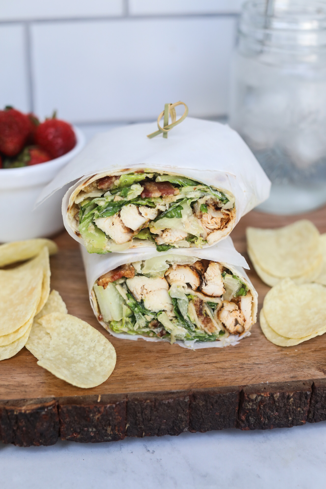 Grilled Chicken Caesar Wrap - Cooking with Cocktail Rings