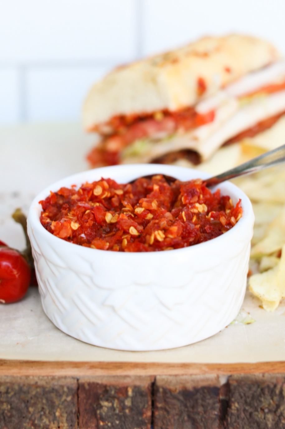 Jersey mike’s cherry pepper relish saucer full of cherry pepper relish