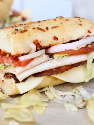 Jersey Mike's inspired turkey sub with cherry pepper relish