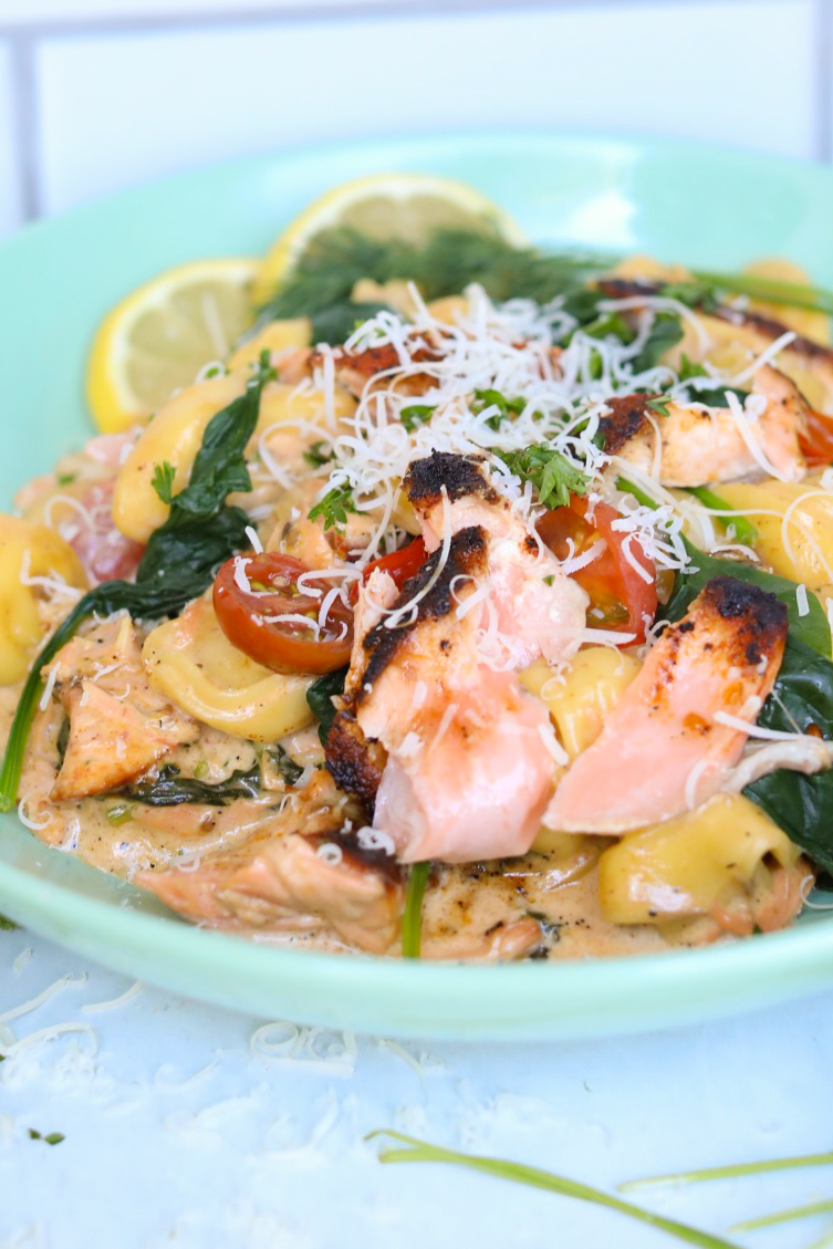 plated creamy salmon pasta