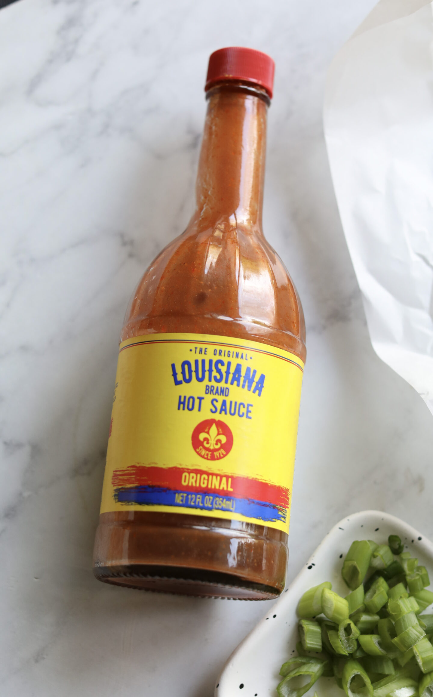 Louisiana style hot sauce bottle.